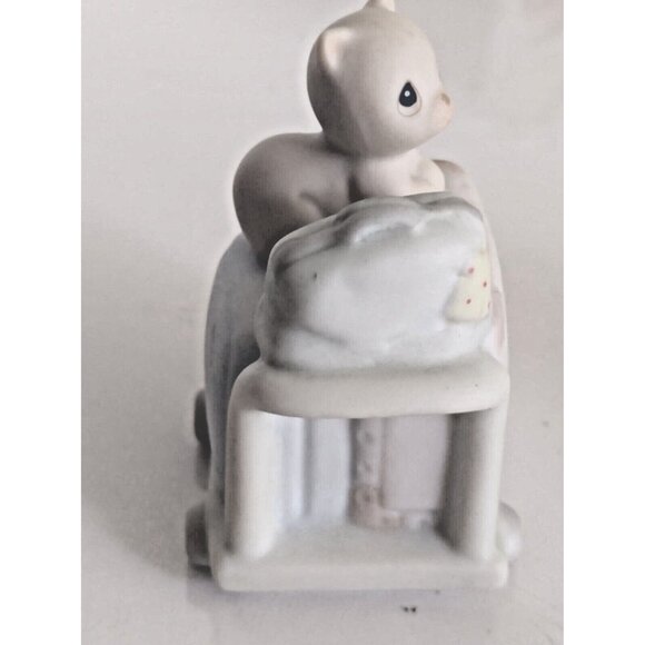 Two Vintage Precious Moments Sugar Land Theme Figurines 1995 Cat & Sign Holder - Picture 13 of 15